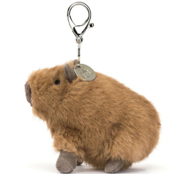 Jellycat Clyde Capybara Bag Charm 5.5x2.4x3.9" Soft and Plush NWT - Picture 3 of 6